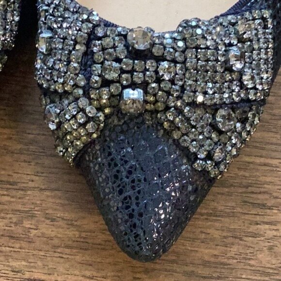 Tory Burch Vanessa Crystal Bow Flats Women’s Size 9.5 Ballet Shoes Designer - Picture 5 of 6